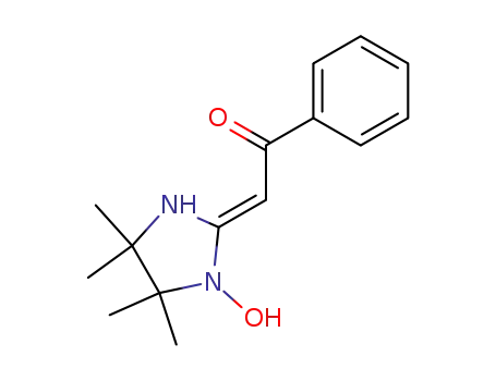 Molecular Structure of 682752-49-4 (Ethanone,
2-(1-hydroxy-4,4,5,5-tetramethyl-2-imidazolidinylidene)-1-phenyl-, (2E)-)