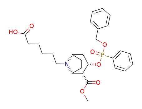 (1R,2R,3S,5S)-3-(Benzyloxy-phenyl-phosphinoyloxy)-8-(5-carboxy-pentyl)-8-aza-bicyclo[3.2.1]octane-2-carboxylic acid methyl ester