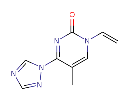 Molecular Structure of 391198-84-8 (2(1H)-Pyrimidinone, 1-ethenyl-5-methyl-4-(1H-1,2,4-triazol-1-yl)-)