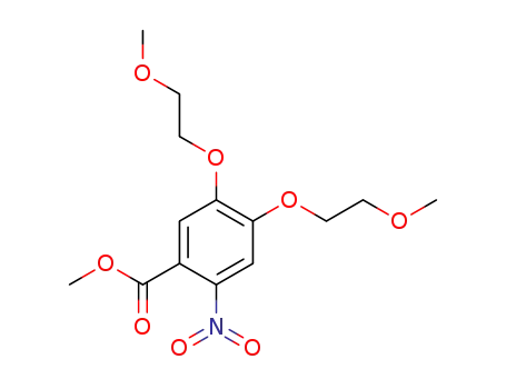 Molecular Structure of 501684-22-6 (METHYL ESTER, 4,5-BIS(2-METHOXYETHOXY)-2-NITROBENZOIC ACID)