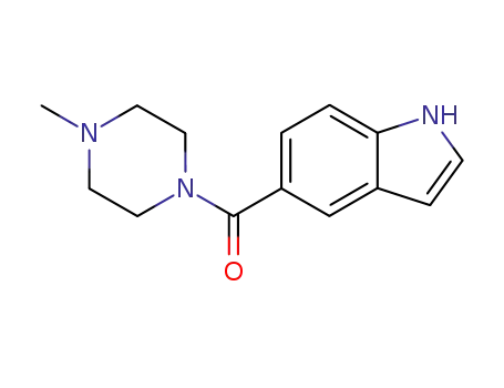 Molecular Structure of 640734-92-5 (Piperazine, 1-(1H-indol-5-ylcarbonyl)-4-methyl-)