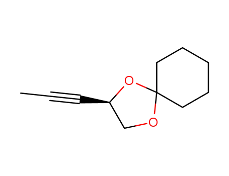 Molecular Structure of 848035-00-7 (1,4-Dioxaspiro[4.5]decane, 2-(1-propynyl)-, (2R)-)