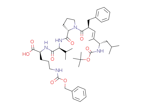 (S)-2-((S)-2-{[(S)-1-((E)-(2S,5S)-2-Benzyl-5-tert-butoxycarbonylamino-4,7-dimethyl-oct-3-enoyl)-pyrrolidine-2-carbonyl]-amino}-3-methyl-butyrylamino)-5-benzyloxycarbonylamino-pentanoic acid