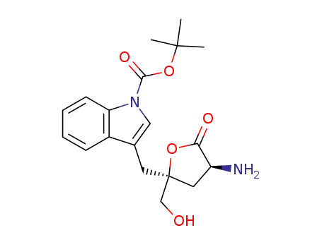 3-((2S,4S)-4-Amino-2-hydroxymethyl-5-oxo-tetrahydro-furan-2-ylmethyl)-indole-1-carboxylic acid tert-butyl ester