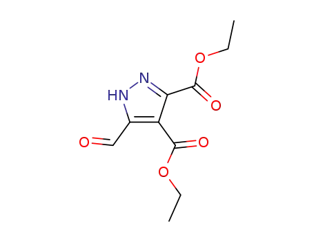 Molecular Structure of 925687-30-5 (1H-Pyrazole-3,4-dicarboxylic acid, 5-formyl-, 3,4-diethyl ester)