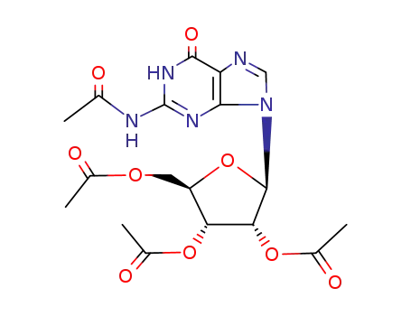 Acetic acid (2R,3R,4R,5R)-4-acetoxy-5-acetoxymethyl-2-(2-acetylamino-6-oxo-1,6-dihydro-purin-9-yl)-tetrahydro-furan-3-yl ester