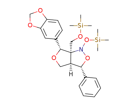 (1R*,4S*,5R*,8R*)-8-(3,4-methylenedioxyphenyl)-4-phenyl-2-(trimethylsilyloxy)-1-(trimethylsilyloxy)methyl-2-aza-3,7-dioxabicyclo[3.3.0]octane