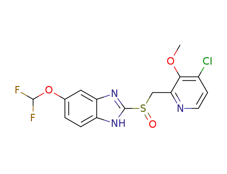 Molecular Structure of 409098-86-8 (2-{[(4-chloro-3-methoxypyridin-2-yl)methyl]sulfinyl}-6-(difluoromethoxy)-1H-benzimidazole)