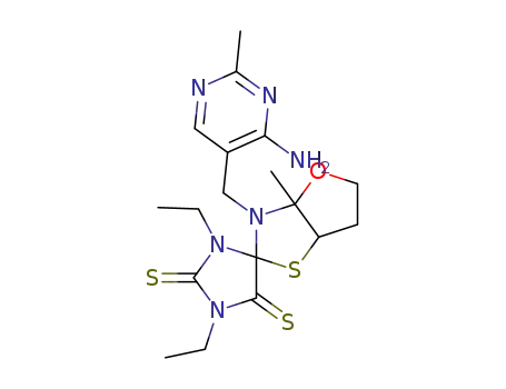 3-(4-amino-2-methyl-pyrimidin-5-ylmethyl)-1',3'-diethyl-3a-methyl-tetrahydro-spiro[furo[2,3-d]thiazole-2,4'-imidazolidine]-2',5'-dithione