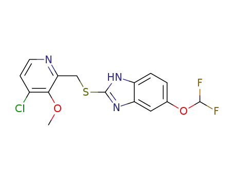 Molecular Structure of 368890-20-4 (5-(Difluoromethoxy)-2[[(4-chloro-3-methoxy-2-pyridinyl)methyl]-thio]-1H-benzimidazole)