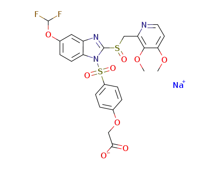 4-[5-difluoromethoxy-2-{(3,4-dimethoxypyridin-2-yl)methanesulfinyl}benzimidazole-1-sulfonyl]phenoxyacetic acid sodium salt