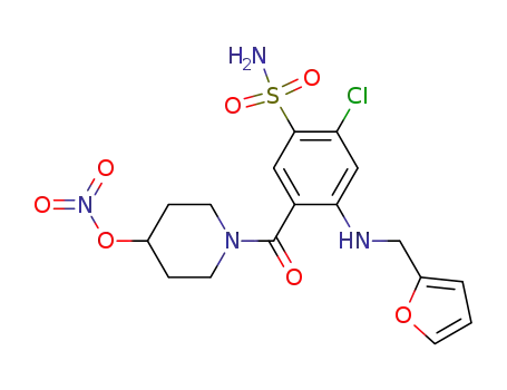 2-chloro-4-((furan-2-ylmethyl)amino)-5-((4-(nitrooxy)piperidyl)carbonyl)benzenesulfonamide