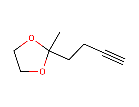 Molecular Structure of 42541-87-7 (1,3-Dioxolane, 2-(3-butynyl)-2-methyl-)