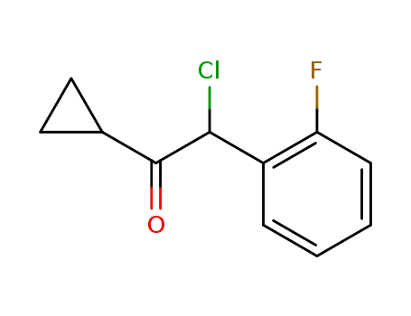 Molecular Structure of 178688-43-2 (2-Chloro-1-cyclopropyl-2-(2-fluorophenyl)ethanone)