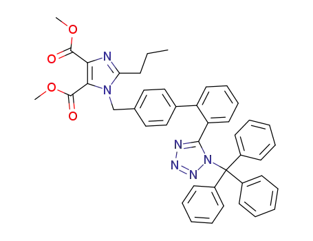 2-propyl-1-[2'-(1-triphenylmethyl-1H-tetrazol-5-yl)biphenyl-4-ylmethyl]-1H-imidazole-4,5-dicarboxylic acid dimethyl ester