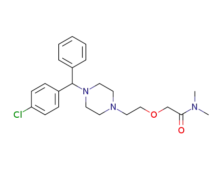 (+/-)-{2-[4-(α-phenyl-p-chlorobenzyl)-piperazin-1-yl]-ethoxy}-acetic acid-N,N-dimethylamide