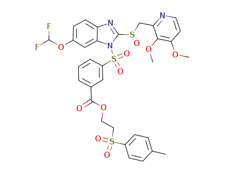 3-[6-difluoromethoxy-2-{(3,4-dimethoxy-pyridin-2-yl)-methanesulfinyl}-benzimidazole-1-sulfonyl]benzoic acid 2-(toluene-4-sulfonyl)ethyl ester