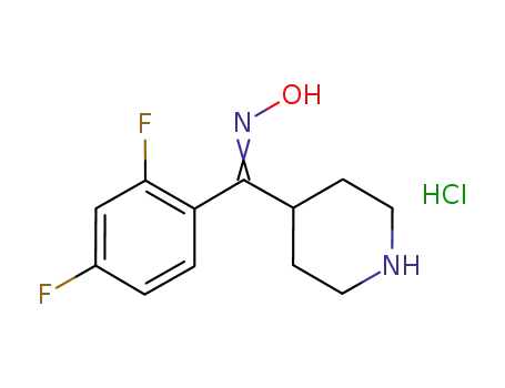 Molecular Structure of 135634-18-3 (2,4-Difluorophenyl-(4-piperidinyl)methanone oxime hydrochloride)