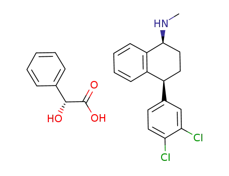 (cis-1S)-4-(3,4-dichlorophenyl)-1,2,3,4-tetrahydro-N-methyl-1-naphthalenamine (R)-mandelate