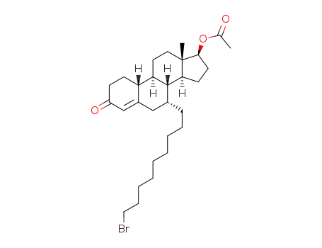 Molecular Structure of 875573-63-0 ((7alpha,17beta)-17-(Acetyloxy)-7-(9-bromononyl)estr-4-en-3-one)