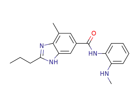 Molecular Structure of 884330-18-1 (1H-Benzimidazole-5-carboxamide,
7-methyl-N-[2-(methylamino)phenyl]-2-propyl-)
