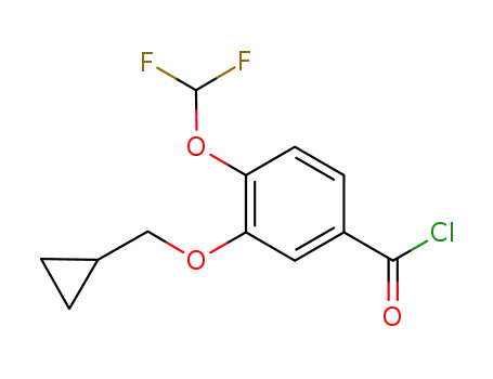 Molecular Structure of 672883-68-0 (3-(cyclopropylMethoxy)-4-(difluoroMethoxy)benzoyl chloride)