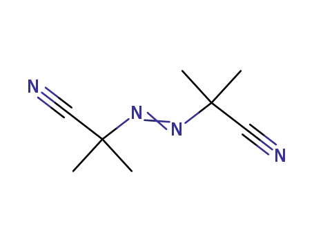 Molecular Structure of 78-67-1 (2,2'-Azobis(2-methylpropionitrile))