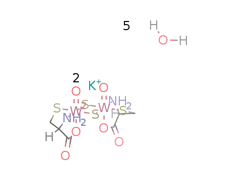 potassium (di-μ-sulfido)bis{(L-cysteinato)oxotungstate(V)} pentahydrate