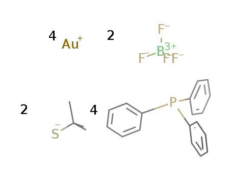 tetrakis(triphenylphosphane)bis(tert-butylthiolate)tetragold(I) tetrafluoroborate