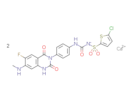 calcium [4-(6-chloro-7-methylamino-2,4-dioxo-1,4-dihydro-2H-quinazolin-3-yl)-phenyl]-5-chloro-thiophen-2-yl-sulfonylurea