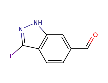 Molecular Structure of 944904-42-1 (3-iodo-1H-indazole-6-carbaldehyde)