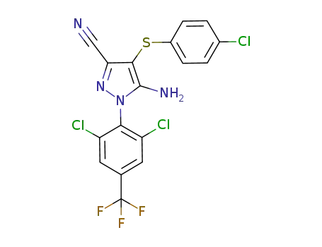 5-amino-4-[(4-chlorophenyl)thio]-1-[2,6-dichloro-4-(trifluoromethyl)phenyl]-1H-pyrazole-3-carbonitrile
