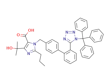 4-(1-hydroxy-1-methylethyl)-2-propyl-1-(4-(2-(1-(triphenylmethyl)tetrazol-5-yl)phenyl)phenyl)methylimidazole-5-carboxylic acid