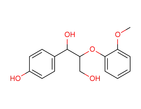 Molecular Structure of 56122-34-0 (1,3-Propanediol, 1-(4-hydroxyphenyl)-2-(2-methoxyphenoxy)-)