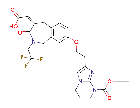 (4S)-3-oxo-8-[2-(8-tert-butoxycarbonyl-5,6,7,8-tetrahydroimidazo[1,2-a]-pyrimidin-2-yl)ethoxy]-2-(2,2,2-trifluoroethyl)-2,3,4,5-tetrahydro-1H-2-benzazepin-4-acetic acid