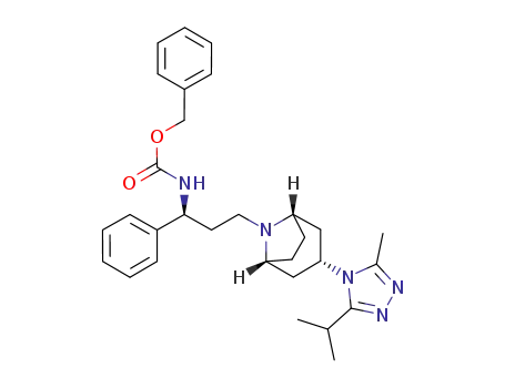 benzyl (S)-3-((1R,3R,5S)-3-(3-isopropyl-5-methyl-4H-1,2,4-triazol-4-yl)-8-azabicyclo[3.2.1]octan-8-yl)-1-phenylpropylcarbamate