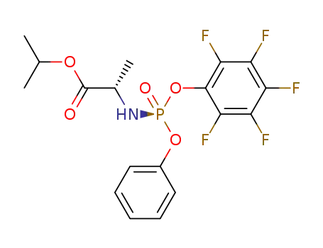 Molecular Structure of 1334513-02-8 (N-[(S)-(2,3,4,5,6-pentafluorophenoxy)phenoxyphosphinyl]-L-alanine 1-Methylethyl ester)