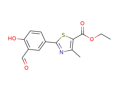 Molecular Structure of 161798-01-2 (ethyl 2-(3-formyl-4-hydroxyphenyl)-4-methyl thiazole-5-carboxylate)