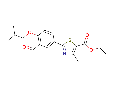 Molecular Structure of 161798-03-4 (ETHYL 2-(3-FORMYL-4-ISOBUTOXYPHENYL)-4-METHYLTHIAZOLE-5-CARBOXYLATE)