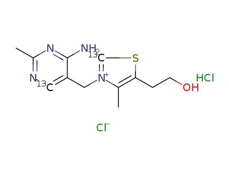 [C2-13C]-3-(([C6-13C]-4-amino-2-methylpyrimidin-5-yl)methyl)-5-(2-hydroxyethyl)-4-methyl-3-thiazolium hydrochloride