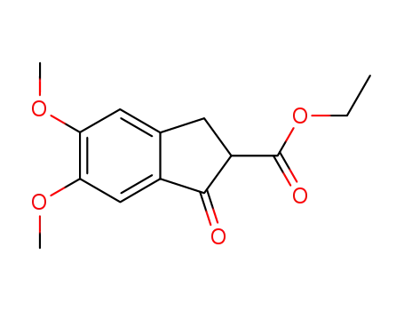 Molecular Structure of 53295-44-6 (Ethyl 2,3-dihydro-5,6-dimethoxy-1-oxo-1H-indene-2-carboxylate)