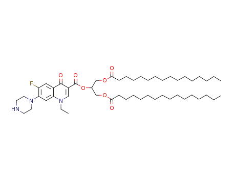 1-ethyl-6-fluoro-4-oxo-7-piperazin-1-yl-1,4-dihydro-quinoline-3-carboxylic acid 2-hexadecanoyloxy-1-hexadecanoyloxymethyl-ethyl ester