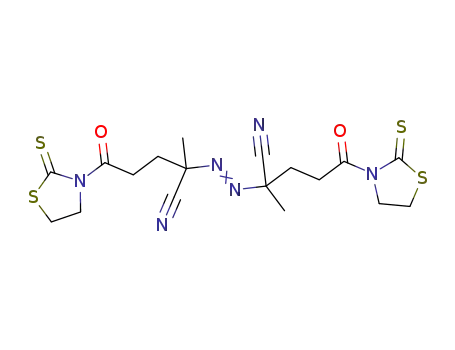 Molecular Structure of 870779-03-6 (2-Thiazolidinethione,
3,3'-[azobis(4-cyano-4-methyl-1-oxo-4,1-butanediyl)]bis-)