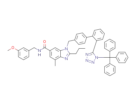 N-(3-methoxy)benzyl-1-([2'-(1-triphenylmethyltetrazol-5-yl)-(1,1'-biphenyl)-4-yl]methyl)-4-methyl-2-n-propyl-1H-benzimidazole-6-carboxamide