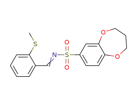 N-((2-(methylsulfanyl)phenyl)methylidene)-3,4-dihydro-2H-1,5-benzodioxepine-7-sulfonamide