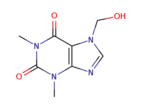 Molecular Structure of 31542-43-5 (1H-Purine-2,6-dione, 3,7-dihydro-7-(hydroxymethyl)-1,3-dimethyl-)