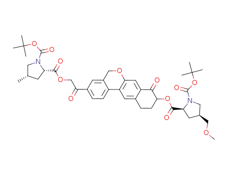 (2S,4S)-2-(2-(9-((2S,4S)-1-(tert-butoxycarbonyl)-4-(methoxymethyl)pyrrolidine-2-carbonyloxy)-8-oxo-8,9,10,11-tetrahydro-5H-dibenzo[c,g]chromen-3-yl)-2-oxoethyl) 1-tert-butyl 4-methylpyrrolidine-1,2-dicarboxylate