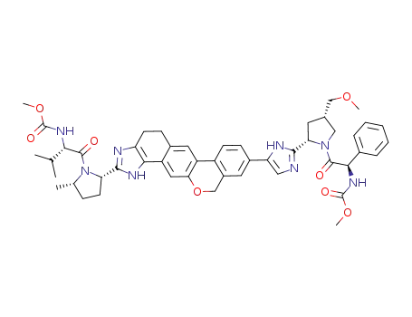 methyl {(1R)-2-[(2S,4S)-2-(5-{2-[(2S,5S)-1-{(2S)-2-[(methoxycarbonyl)amino]-3-methylbutanoyl}-5-methylpyrrolidin-2-yl]-1,4,5,11-tetrahydroisochromeno[4',3':6,7]naphtho[1,2-d]imidazol-9-yl}-1H-imidazol-2-yl)-4-(methoxymethyl)pyrrolidin-1-yl]-2-oxo-1-phenylethyl}carbamate