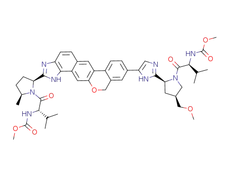 methyl {(2S)-1-[(2S,5S)-2-(9-{2-[(2S,4S)-1-{(2S)-2-[(methoxycarbonyl)amino]-3-methylbutanoyl}-4-(methoxymethyl)pyrrolidin-2-yl]-1H-imidazol-5-yl}-1,11-dihydroisochromeno[4′,3′:6,7]naphtho[1,2-d]imidazol-2-yl)-5-methylpyrrolidin-1-yl]-3-methyl-1-oxobutan-2-yl}carbamate