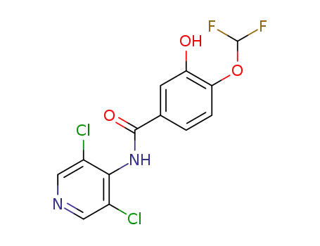 benzaMide, N-(3,5-dichloro-4-pyridinyl)-4-(difluoroMethoxy)-3-hydroxy-;N-(3,5-dichloropyridin-4-yl)-4-(difluoroMethoxy)-3-hydroxybenzaMide,1391052-76-8